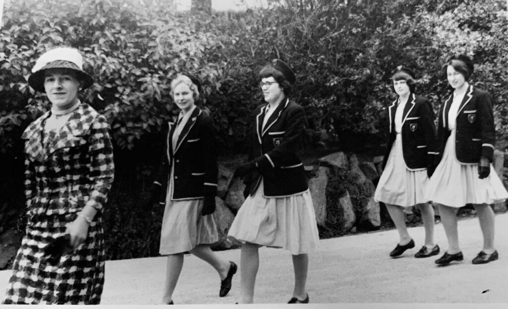Phyllis with schoolgirls on Prize day