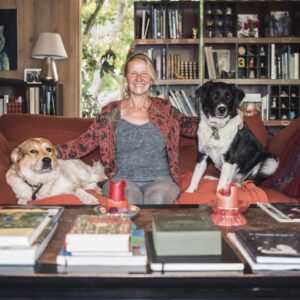 Cornelia Relaxing with her dogs