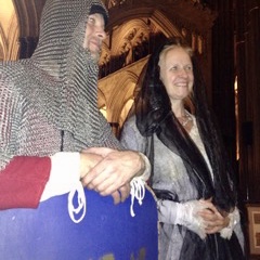 Cornelia dressed as Ela with attendant knight