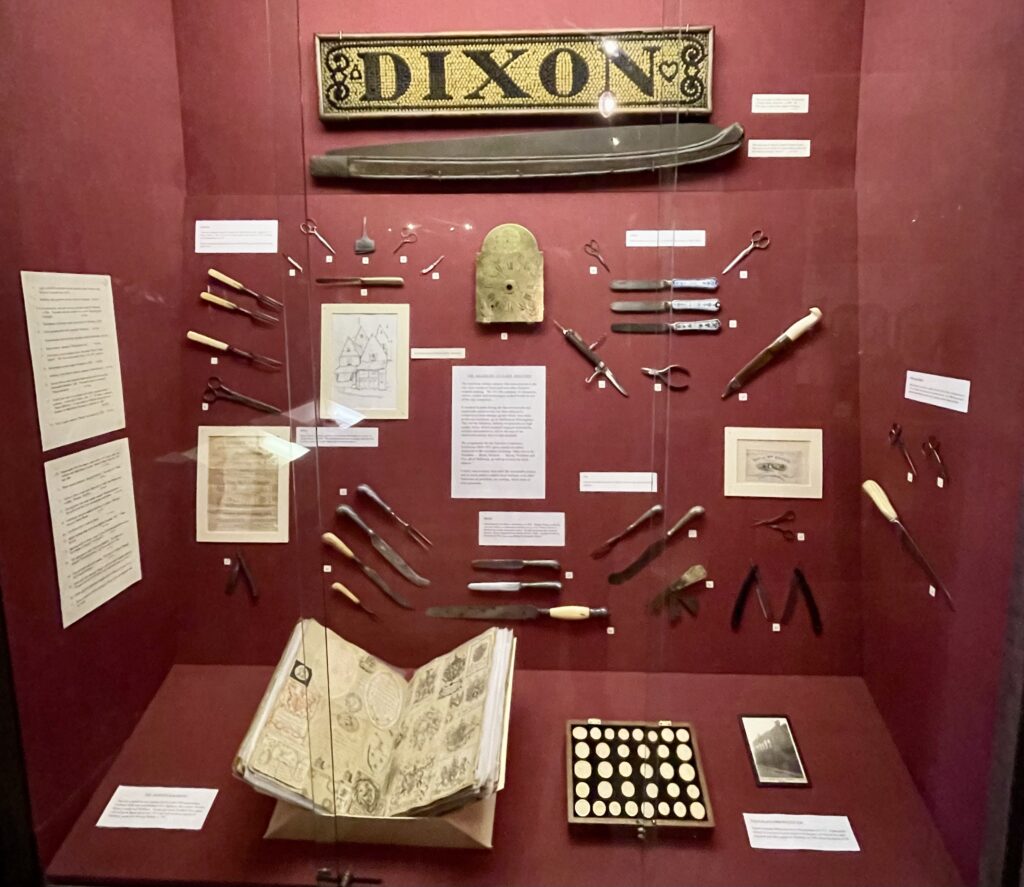 Display of locally made cutlery in Salisbury Museum