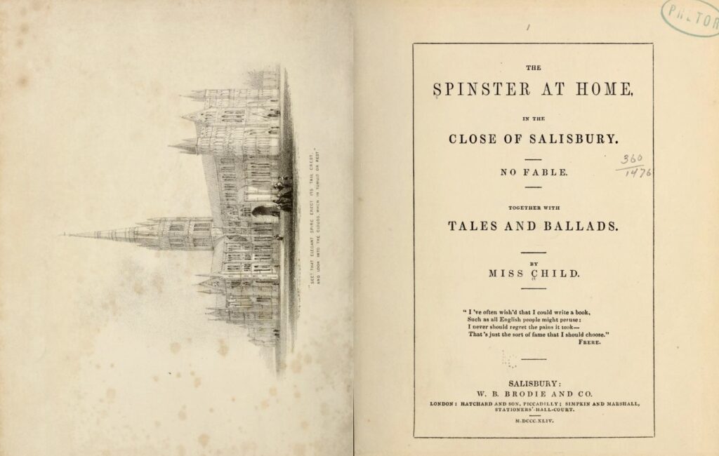 The title page of 'A Spinster at Home'