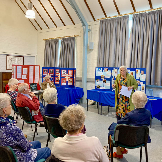 Penny Joyce speaking at the Stratford-sub-castle Guild