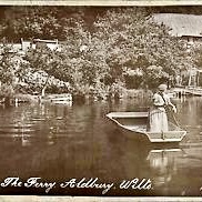 A photo postcard taken around 1917 shows Mrs Hazel in her long dress and cap operating the ferry across the Avon at Alderbury, Wiltshire.
